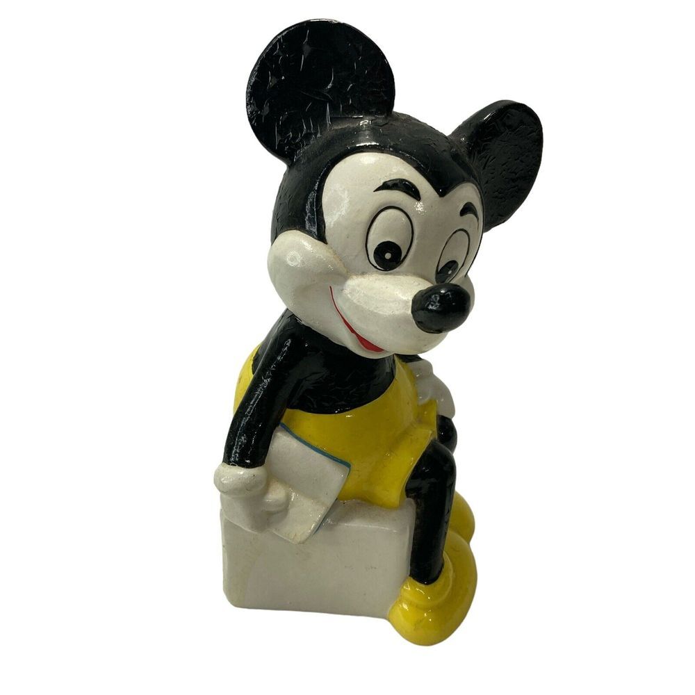 Walt Disney Mickey Mouse with Book Schmid Japan Porcelain Figurine‎ Vtg